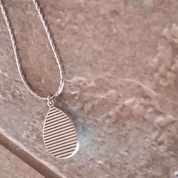 Sterling Silver 21" Chain & Turquoise Pendant Necklace - Picture 4 of 7